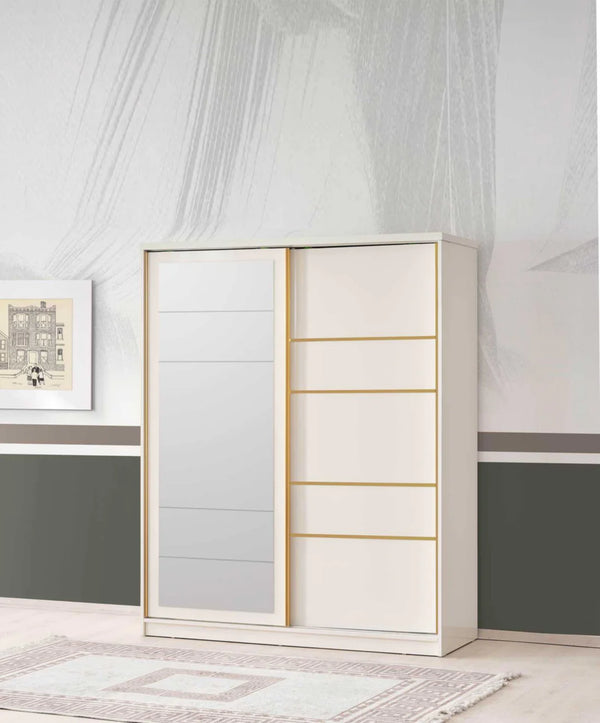 Armoire Girona 180 cm avec 2 portes coulissantes – Design moderne et rangement optimisé
