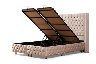 Lit Coffre clouté beige