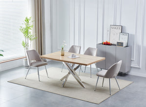 Table Rectangulaire Olivia 1m50 Pied Argent