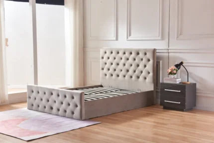 LIT COFFRE VICTORIA CAPITONNE AVEC DIAMANT