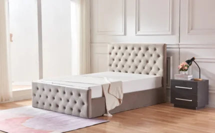 LIT COFFRE VICTORIA CAPITONNE AVEC DIAMANT