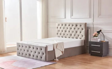 LIT COFFRE VICTORIA CAPITONNE AVEC DIAMANT