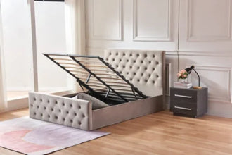 LIT COFFRE VICTORIA CAPITONNE AVEC DIAMANT