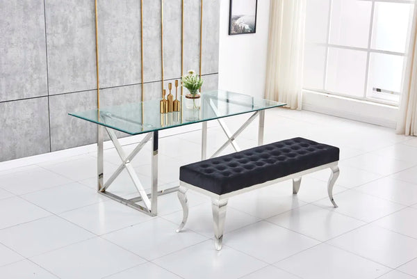 Banquette Caroque capitonné velours