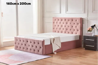 LIT COFFRE VICTORIA CAPITONNE AVEC DIAMANT