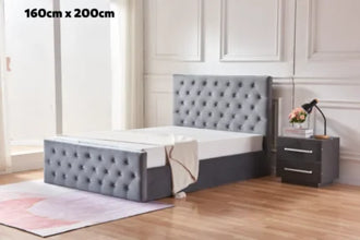 LIT COFFRE VICTORIA CAPITONNE AVEC DIAMANT