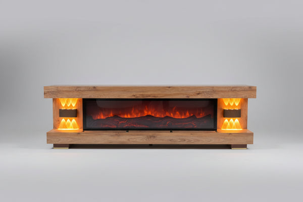 meuble cheminée bouma noyer
