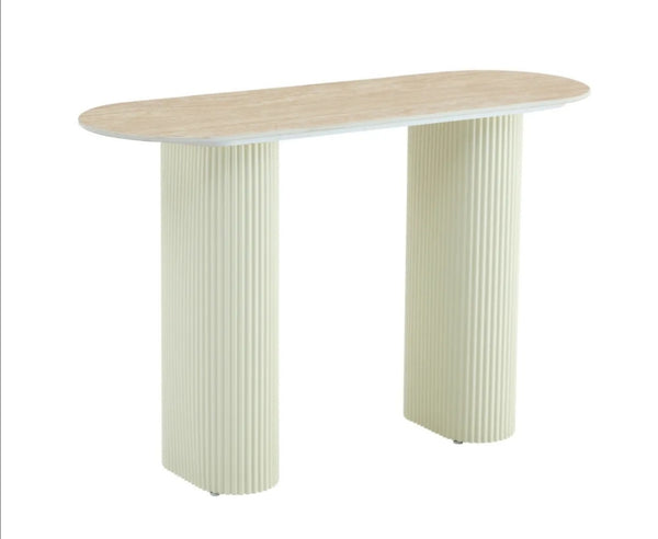 Console Roxy Plateau Ceramique Pied Beige