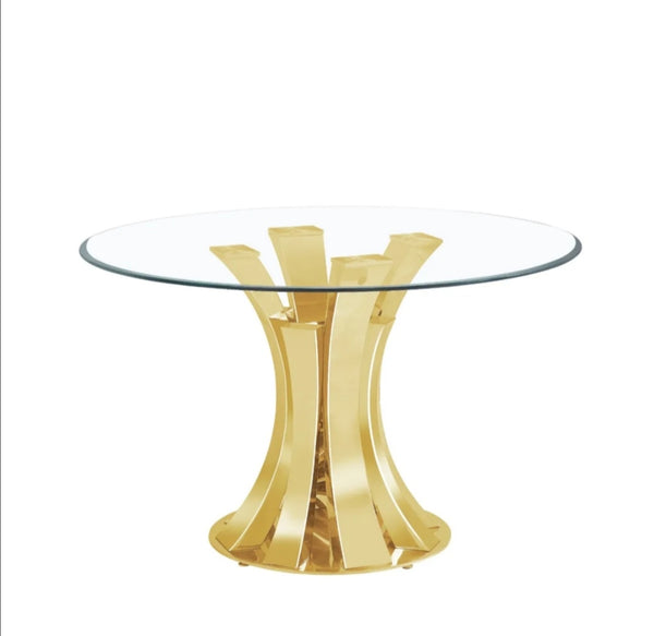 Table a Manger Ronde Judith Gold Transparent 120 CM