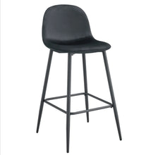 Tabouret de Bar Scandinave Pied Noir Velours