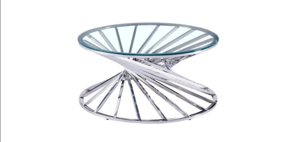 Table Basse Nautilus Chrome Transparent 80 CM