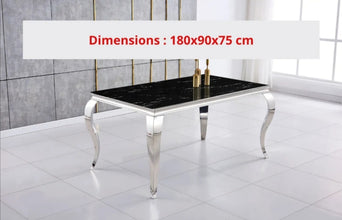 Table Repas Baroque Pied Chrome 180x90x75 CM