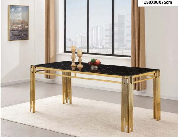 Table a Manger Flute Gold 150x90x75 CM