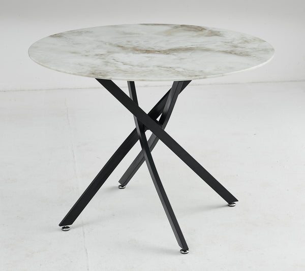 Table Olivia Rond Pied Noir