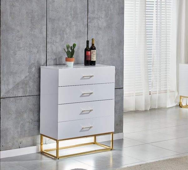 Commode Alya Laqué Pied Dore