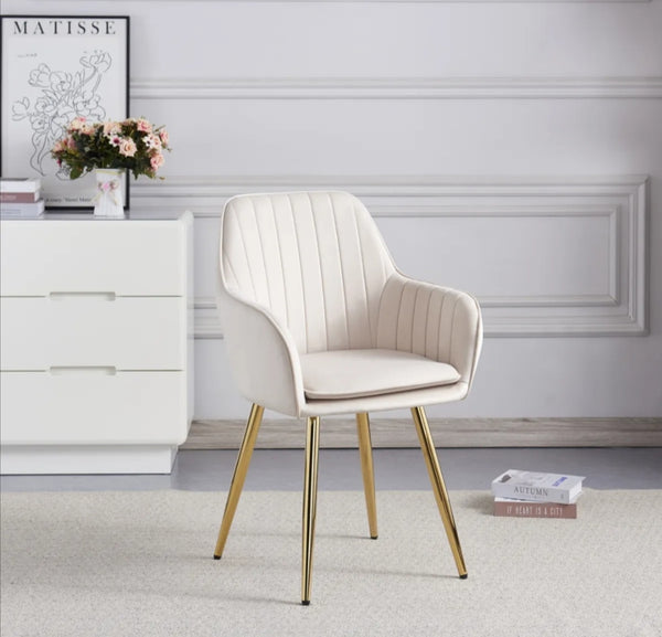 Chaise Avec Accoudoir Kanvas Pied Gold