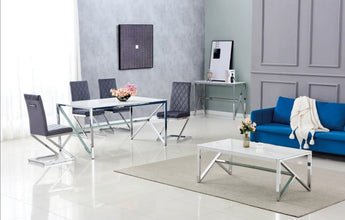 Table Basse Majestique Chrome Verre 120x60x45 CM