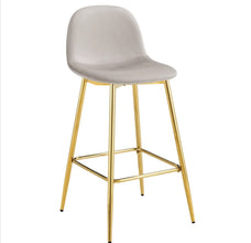 Tabouret de Bar Scandinave Pied Dore Velours