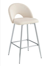 Tabouret de Bar Teddy Pied Argent Velours