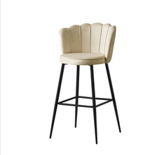 Tabouret de Bar Nymphea Metal Noir Velours