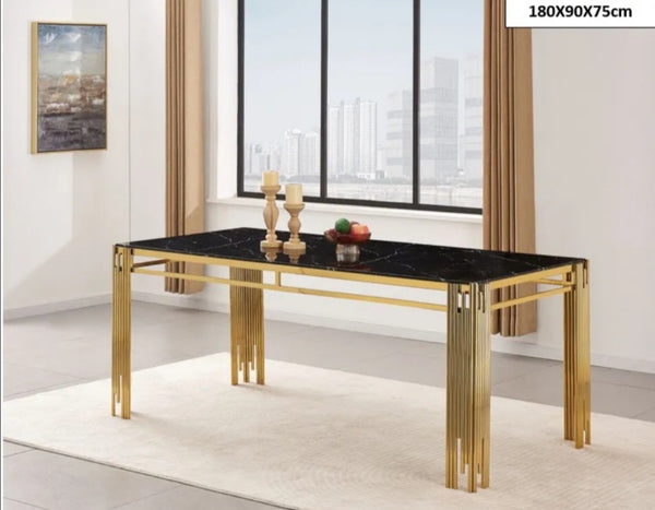 Table a Manger Flute Gold 180x90x75 CM