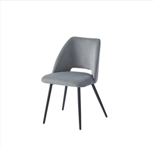 Chaise Velours Pied Noir