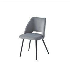 Chaise Velours Pied Noir