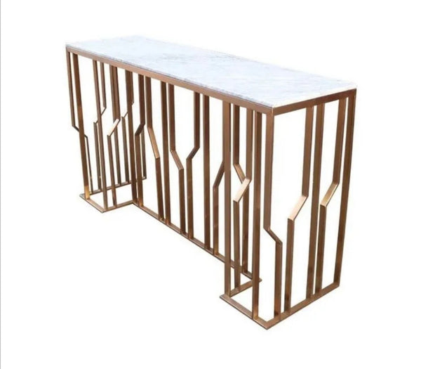 Console Portofino Gold Marbre Blanc 120x40x78 CM