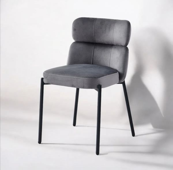 Chaise Stephany Velours Pied Noir