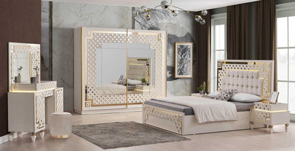 Chambre à coucher Cristal Gold – Élégance et luxe contemporain