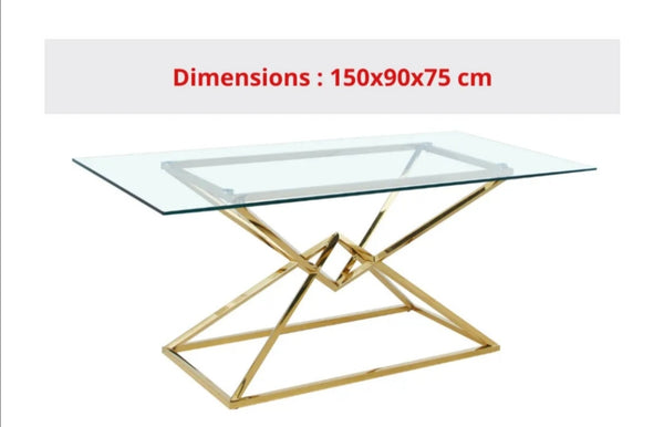 Table Pyramide Transparent 150x90 CM