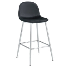 Tabouret de Bar Scandinave Pied Argent Velours