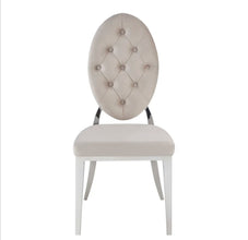 Chaise Medaillon Capitonnee Pied Chrome