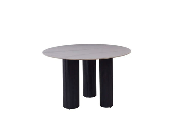 Table Repas Anais Pieds Noir Plateau Ceramique 120 CM