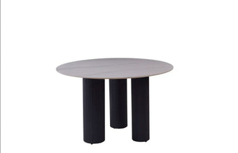 Table Repas Anais Pieds Noir Plateau Ceramique 120 CM