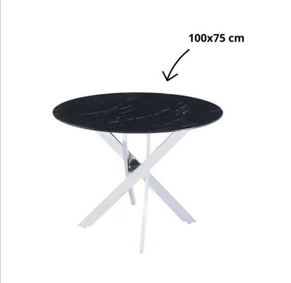 Table Repas Jessica Pied Chrome 100x75 CM