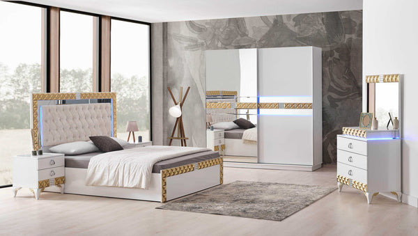 Chambre à coucher Alliance Or – Élégance et raffinement intemporel