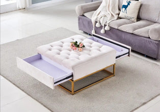 Table Basse a Tiroirs Gold 80x80x43 CM