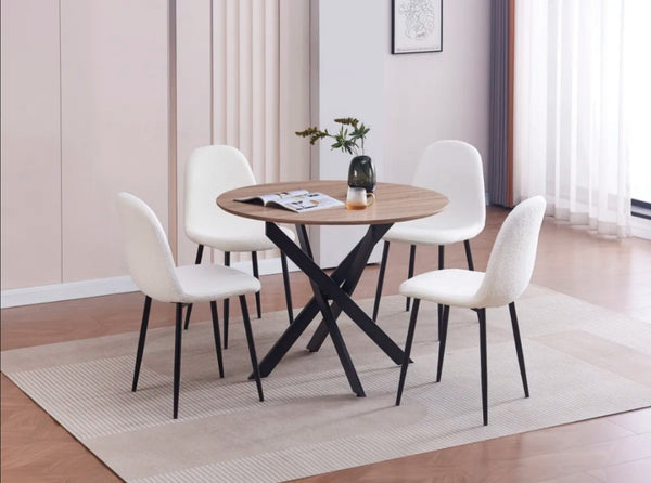 Table Repas Jessica Pied Metal Noir 100 CM