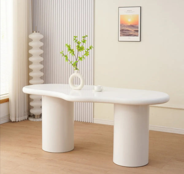 Table Repas Curve Blanc 180x90