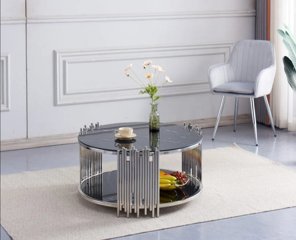 Table basse Stick Chrome Noir 90x45 CM