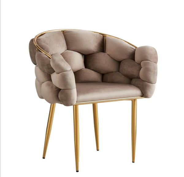 Chaise Ballon Pied Gold Taupe