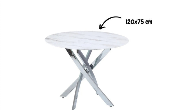 Table Repas Jessica Pied Chrome 120x75 CM