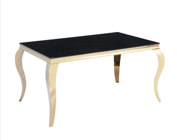 Table Repas Baroque Gold Noir 180x90x75 CM