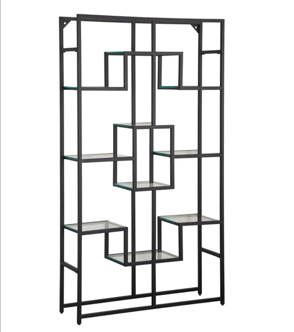 Etagere Richmont Metal Noir Transparent 100x30x180 CM