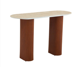 Console Roxy Plateau Ceramique Pied Noyer