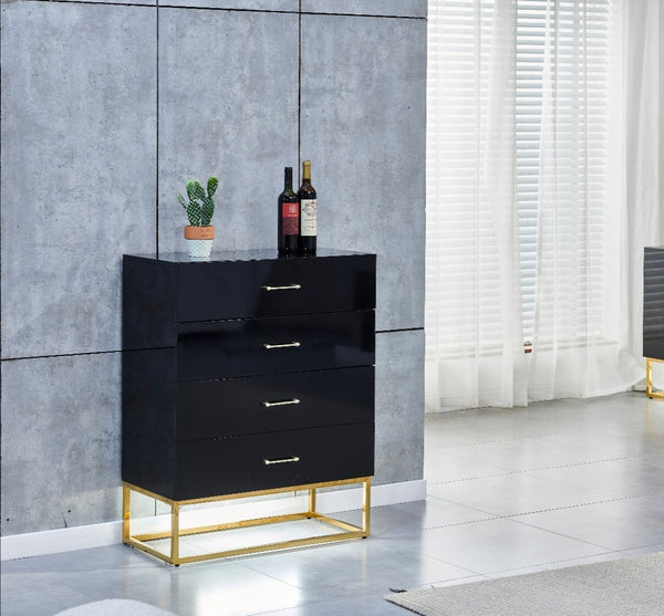 Commode Alya Laqué Pied Dore