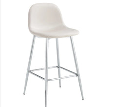 Tabouret de Bar Scandinave Pied Argent Velours