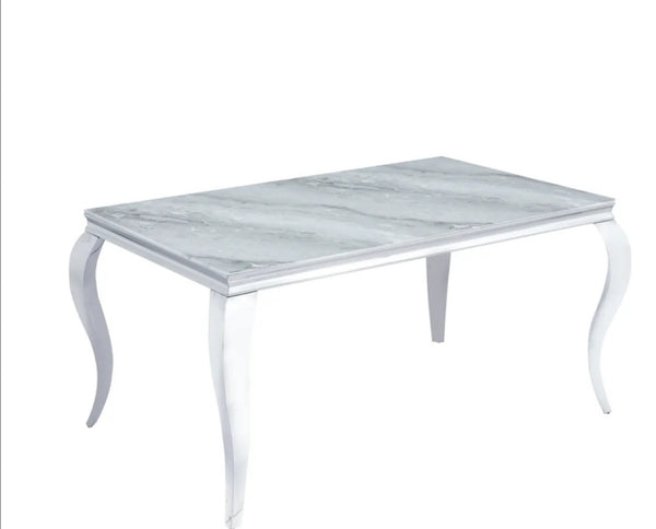 Table Repas Baroque Pied Chrome 180x90x75 CM