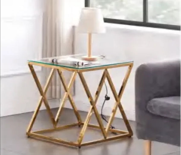 Gueridon Triangle 50x50 CM Pied Gold